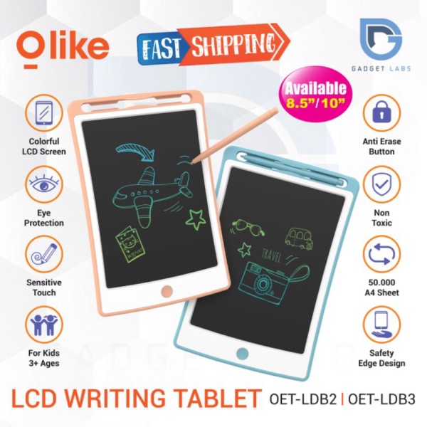 

Olike LCD Drawing Board / Papan Tulis Digital Anak Garansi Resmi Olik - 8.5 Inch Merah Muda Berkualitas