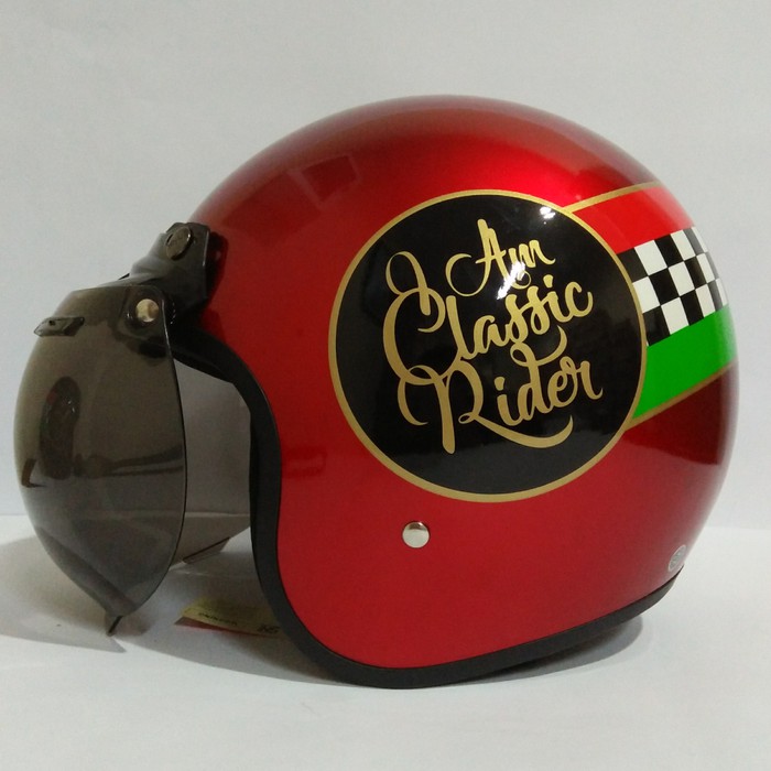 Helm Vespa Helm Bogo Retro Classic Rider