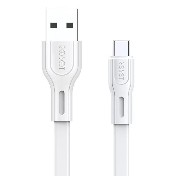 Kabel Data USB Charger Robot TYPE - C RDC100S RDC 100 S RDC100 2.4A White XIAOMI OPPO VIVO HUAWEI