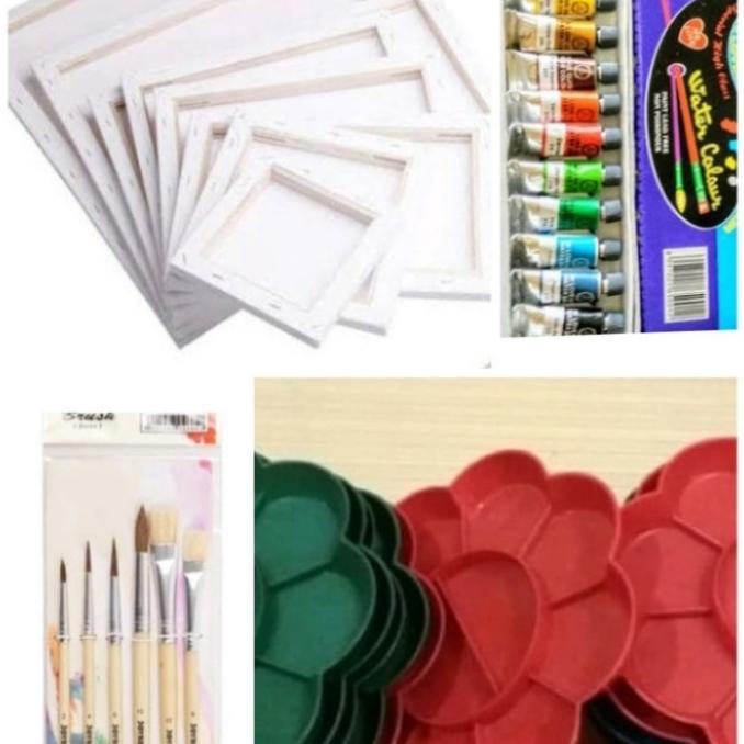 

Paket Lukis 6 (kanvas 30x40,palet,kuas,cat air)