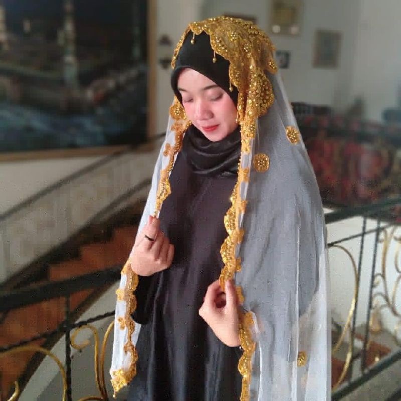 [TERMURAH] Selendang Bordir Payet || selendang akad || Selendang Pengantin Payet-2