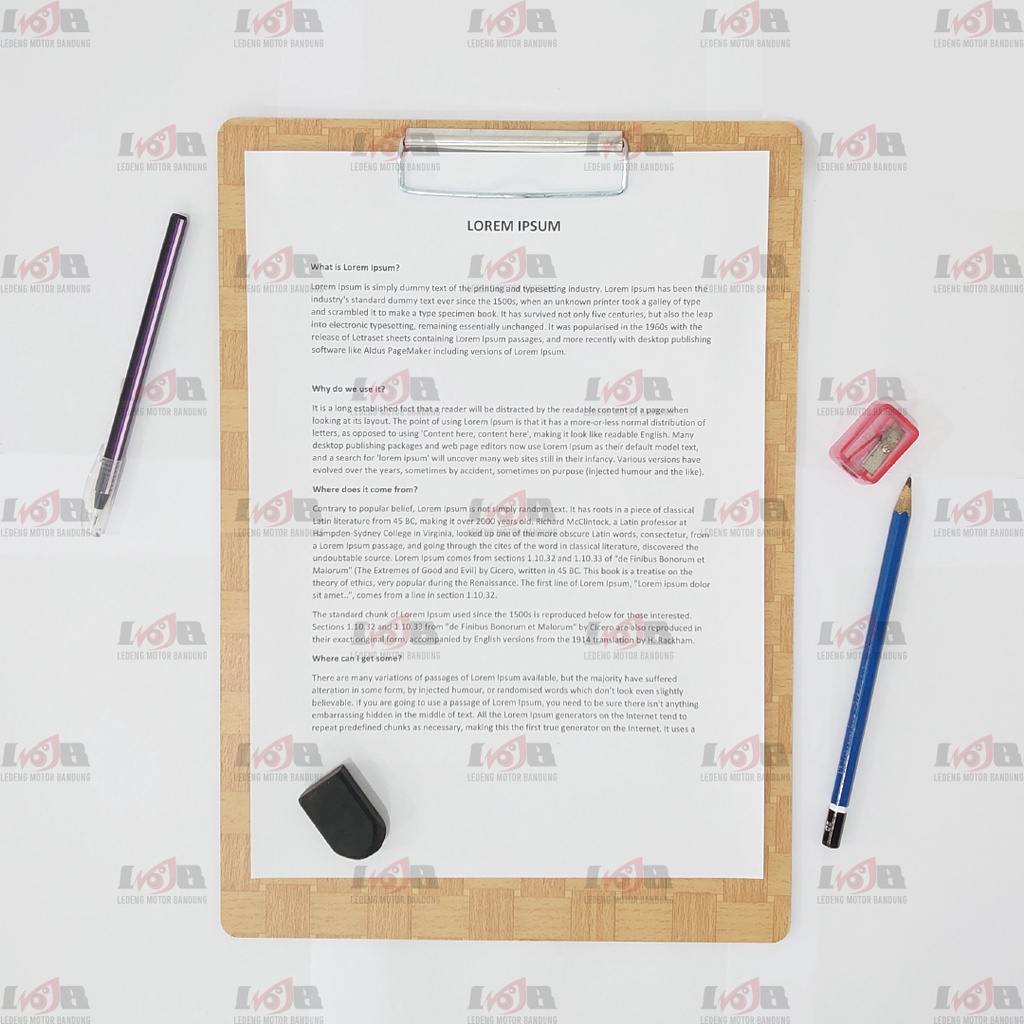 Clipboard Papan Jalan Alas Tulis Ujian Kertas Folio F4 Kayu