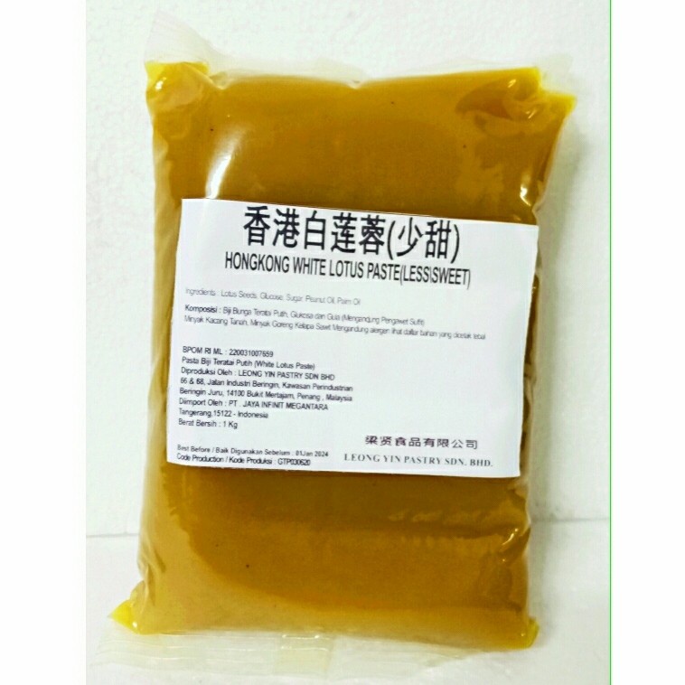 

Leong Yin Mooncake Filling Isian Moon Cake Kue Bulan Import White Lotus 1kg