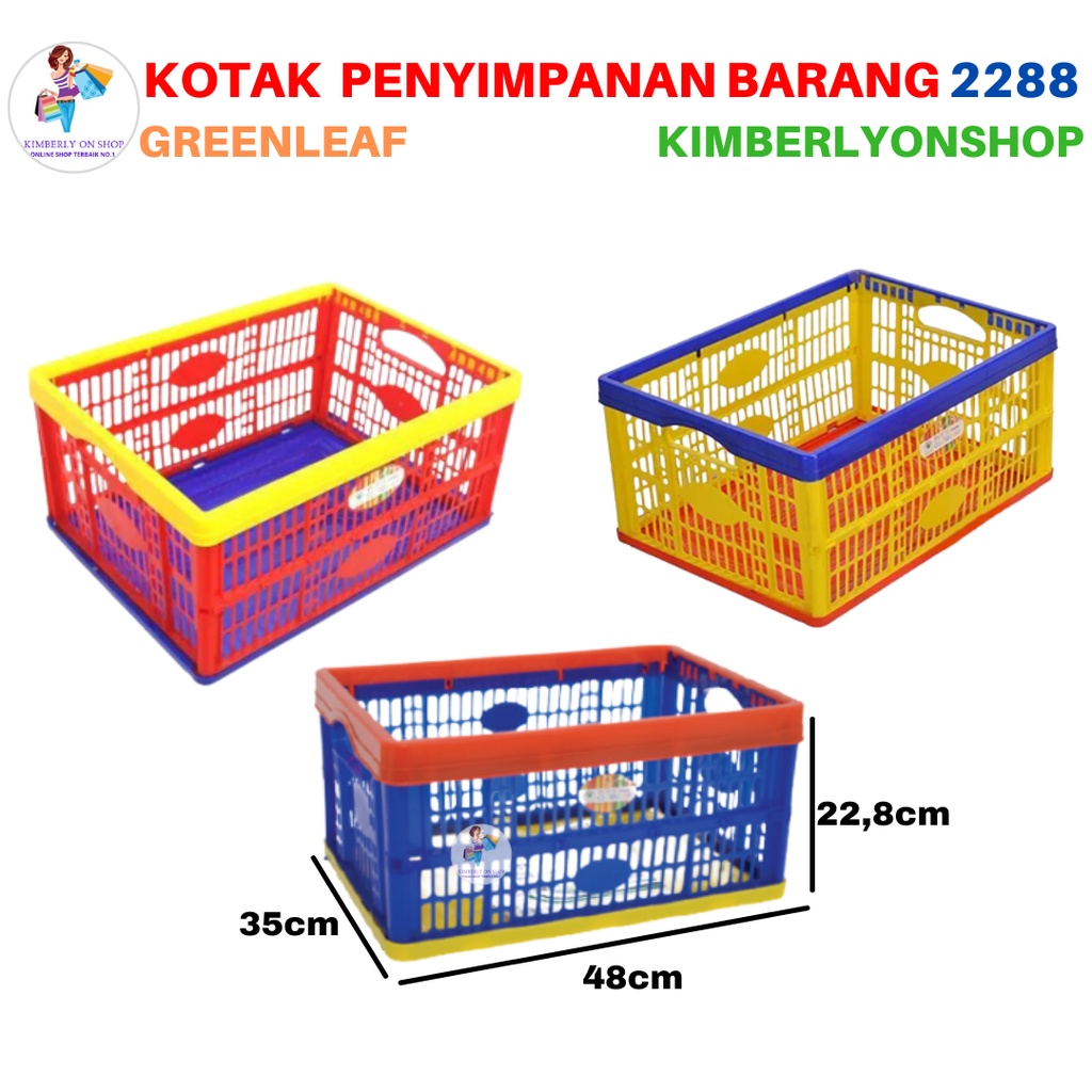 Keranjang Industri Keranjang Lipat Serbaguna 2288 Green Leaf