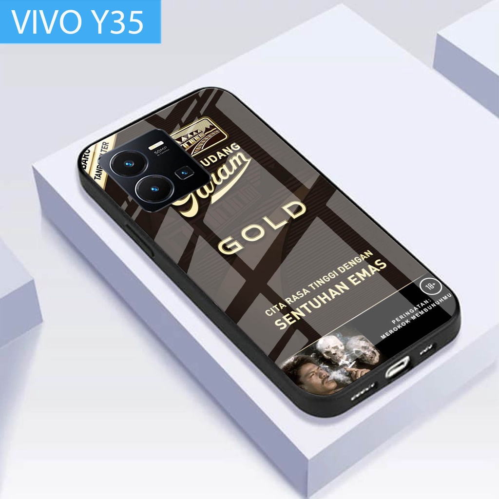 (S78) Case  Glass VIVO Y35 - casing Terbaru handphone - VIVO Y35  - pelindung handphone - VIVO Y35