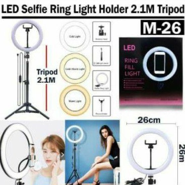 Ring light Flexcom curve lacyfans tripod 2m bicolour midio selfie vlogger youtube livestreamer murah