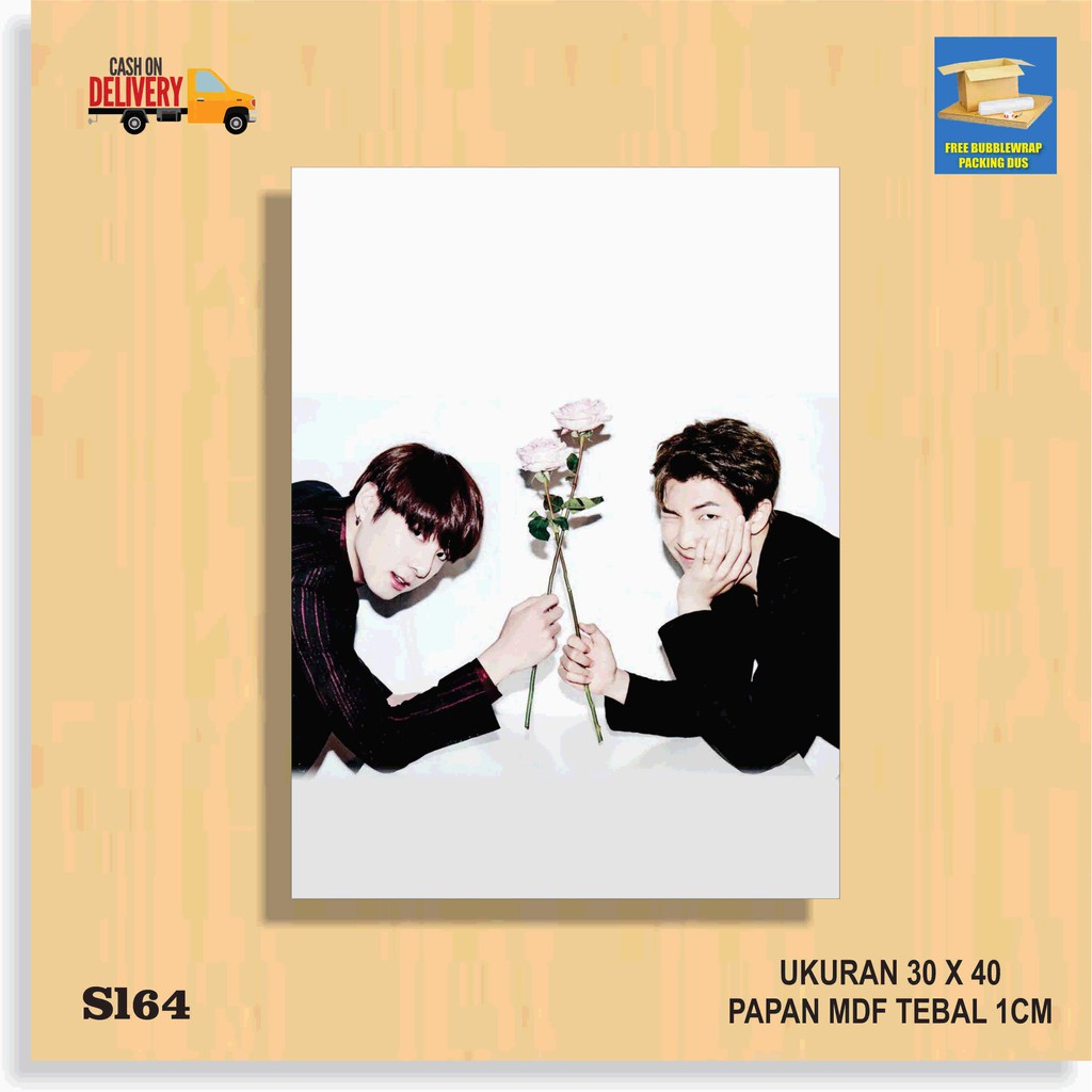 PAJANGAN DEKORASI RUANGAN KAMAR POSTER MDF HIASAN DINDING KPOP BTS Kim Nam-joon(RM)