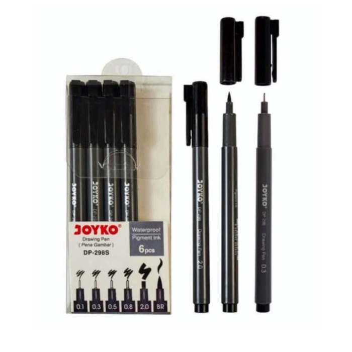 

Pendrawing- Drawing Brush Pen 0.1 0.3 0.5 0.8 2.0 Permanen Hitam Joyko Dp-298S -Drawing-Pen.