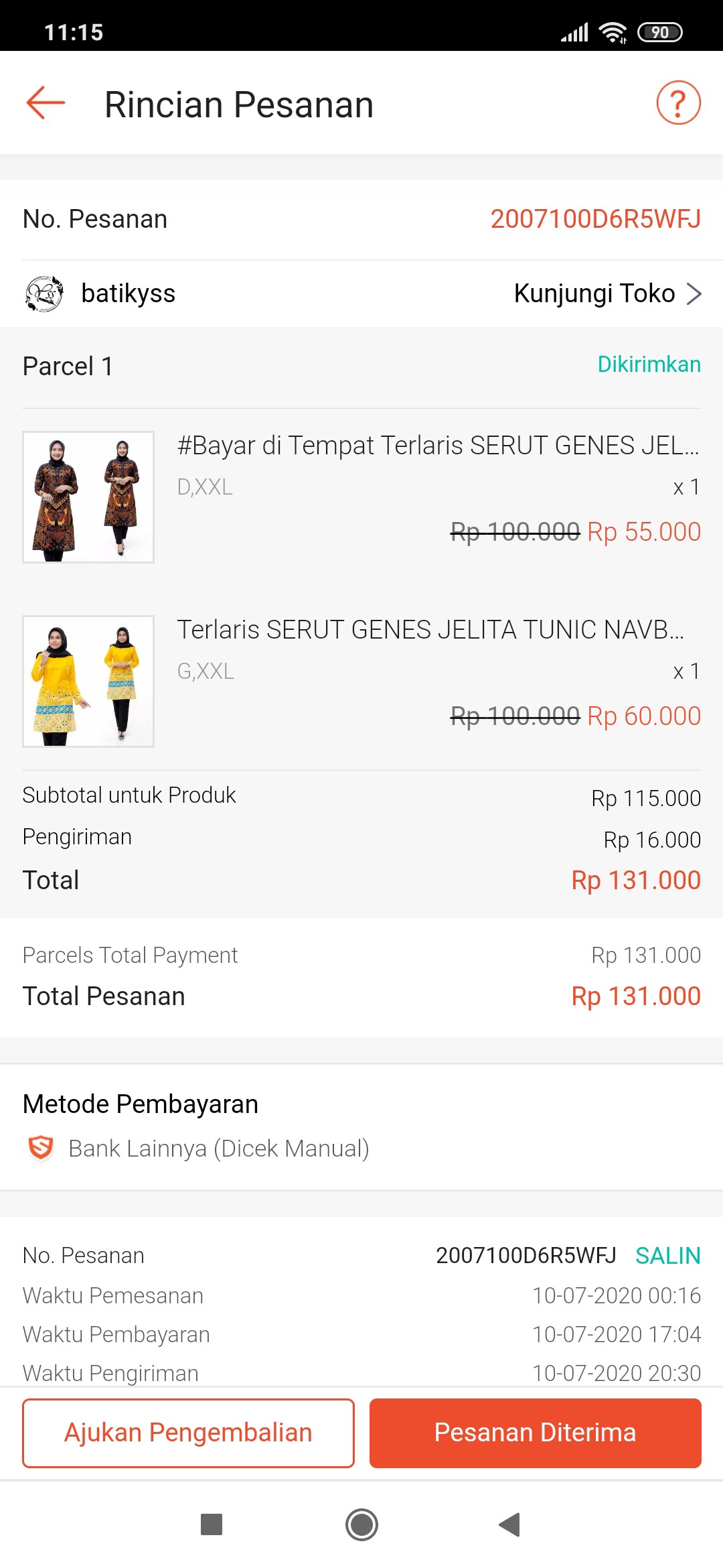 #bayar Di Tempat Terlaris Serut Genes Jelita Tunic Navbor Yelbor Whitbor Creambor Tunik Batik Modern