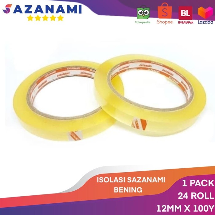 

Jualan Isolasi Bening 12Mm X 100Y Sazanami 1/2" Inch Lakban Bening Selotip Sale!!!