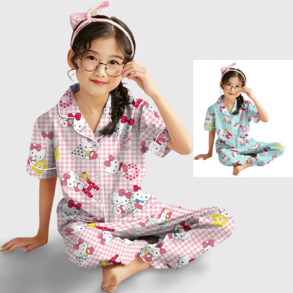 CIAHAW-Piyama Anak Usia 3-11 Tahun/Baju Tidur Anak Perempuan