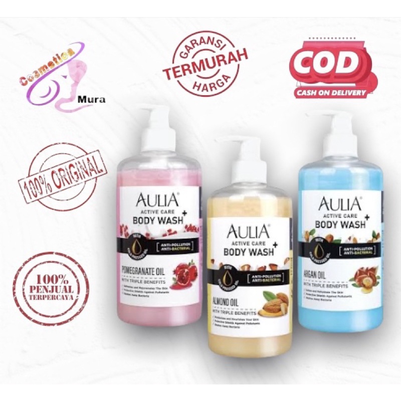 aulia active care body wash super wangi + whitening -- aulia body wash whitening 500 ml