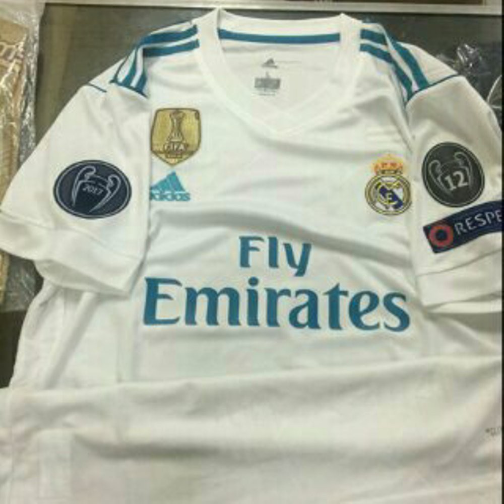 JERSEY REAL MADRID HOME FULL PATCH UCL 2017 2018 Bagus