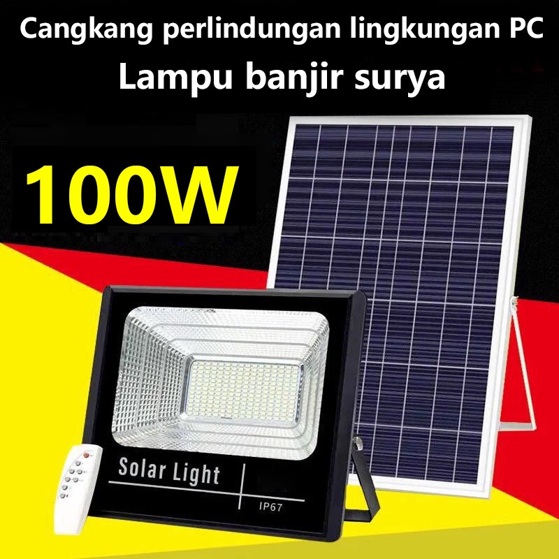 100w led solar led flood light with outdoor solar panel and remote