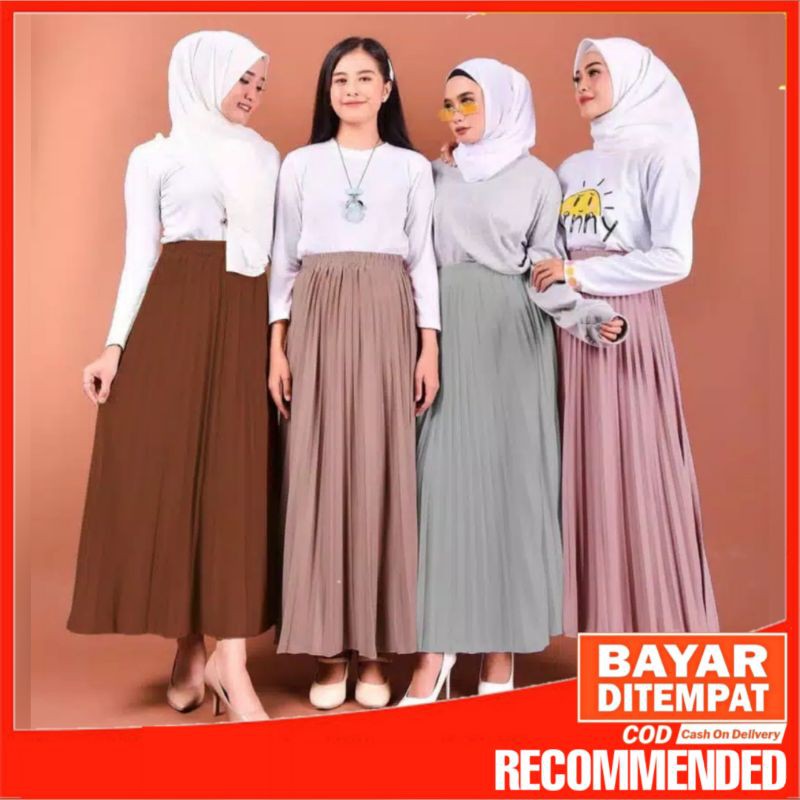 Rok Plisket Wanita Lingkar Pinggang 110cm