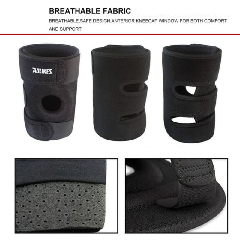 Original Aolikes Pelindung Lutut/ Deker lutut/ Original Kneepad 3 Strap Adjustable