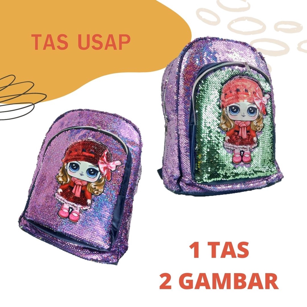 Tas Ransel Usap Anak Perempuan Tas Usap Jackstar Tas Ransel Usap Kartun 2 Gambar Tas Ransel Usap Anak SD Terlaris Termurah