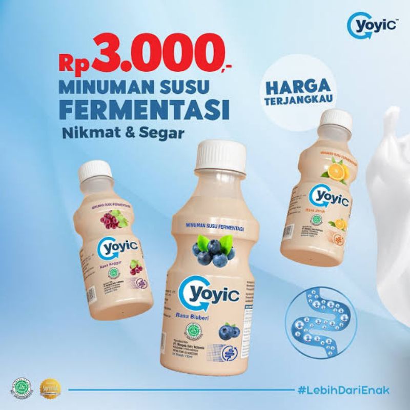 

YoyiC Susu Fermentasi 130 ml Rasa Original/Jeruk)Blueberry