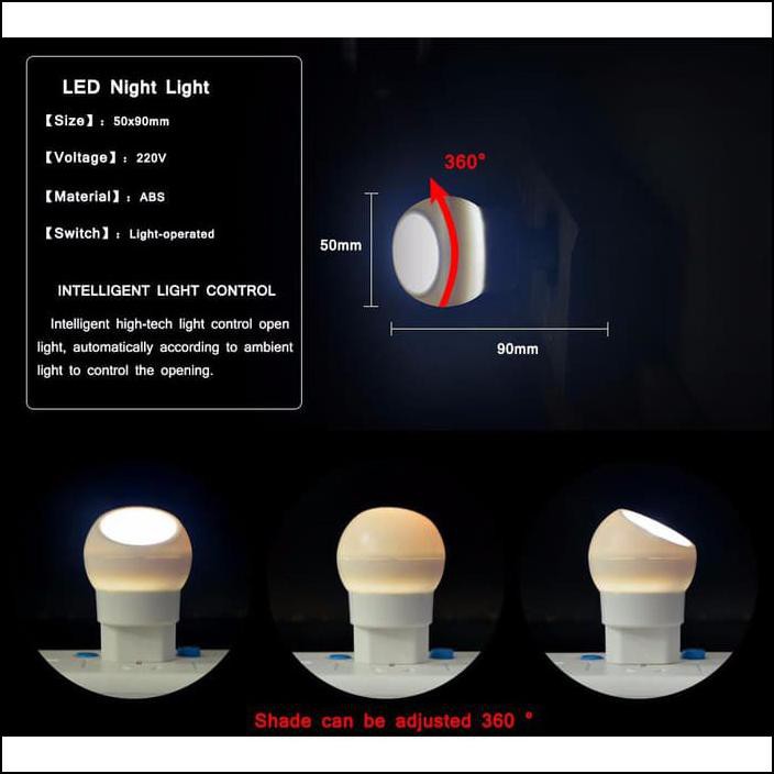 LAMPU TIDUR - BISA NYALA SENDIRI DALAM GELAP, BISA ROTASI 360 DERAJAT