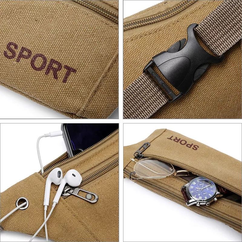 TAS PINGGANG WAISTBAG SPORT BAHAN KANVAS / TAS SELEMPANG SLING BAG PRIA WANITA MINI / WAISTBAG DENGAN BELT 306