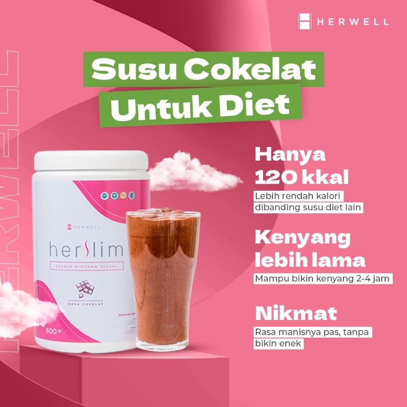 Herwell ECER SACHET Herslim hervibe susu coklat untuk diet meal replacement Minuman diet fiber drink supplemen tinggi greentea slimming slim BPOM Halal Original HERWELL HERLEAN HERVIBE HER WELL HER SLIM HERSLIM HER VIBE