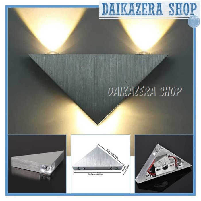 Lampu Hias Dinding LED Modern Triangle Aluminium 3W