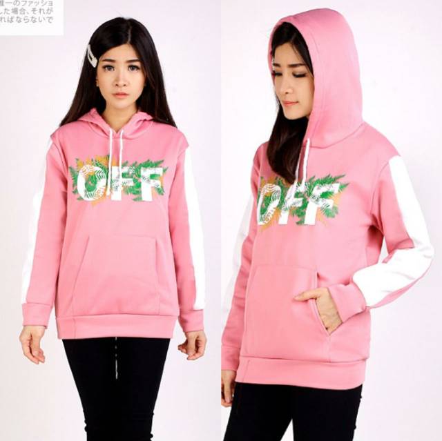 damai fashion jakarta - SWEATER jaket hoodie wanita FLOWER OFF - konveksi murah tanah abang