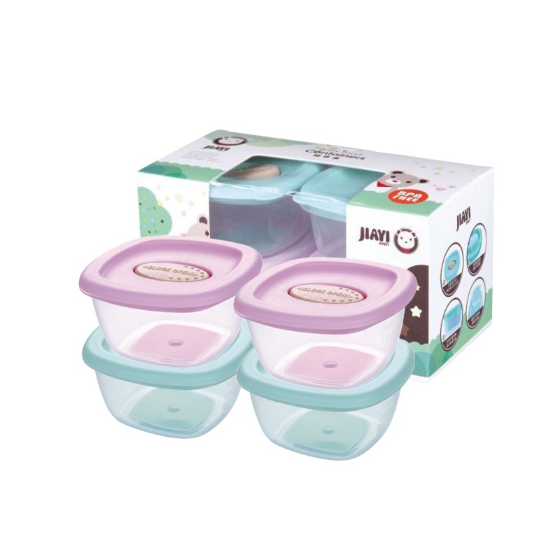 ELFYDO HL0432 Baby Food Container Penutup Lock Perpcs Kotak Plastik Kotak Makanan Wadah MPASI