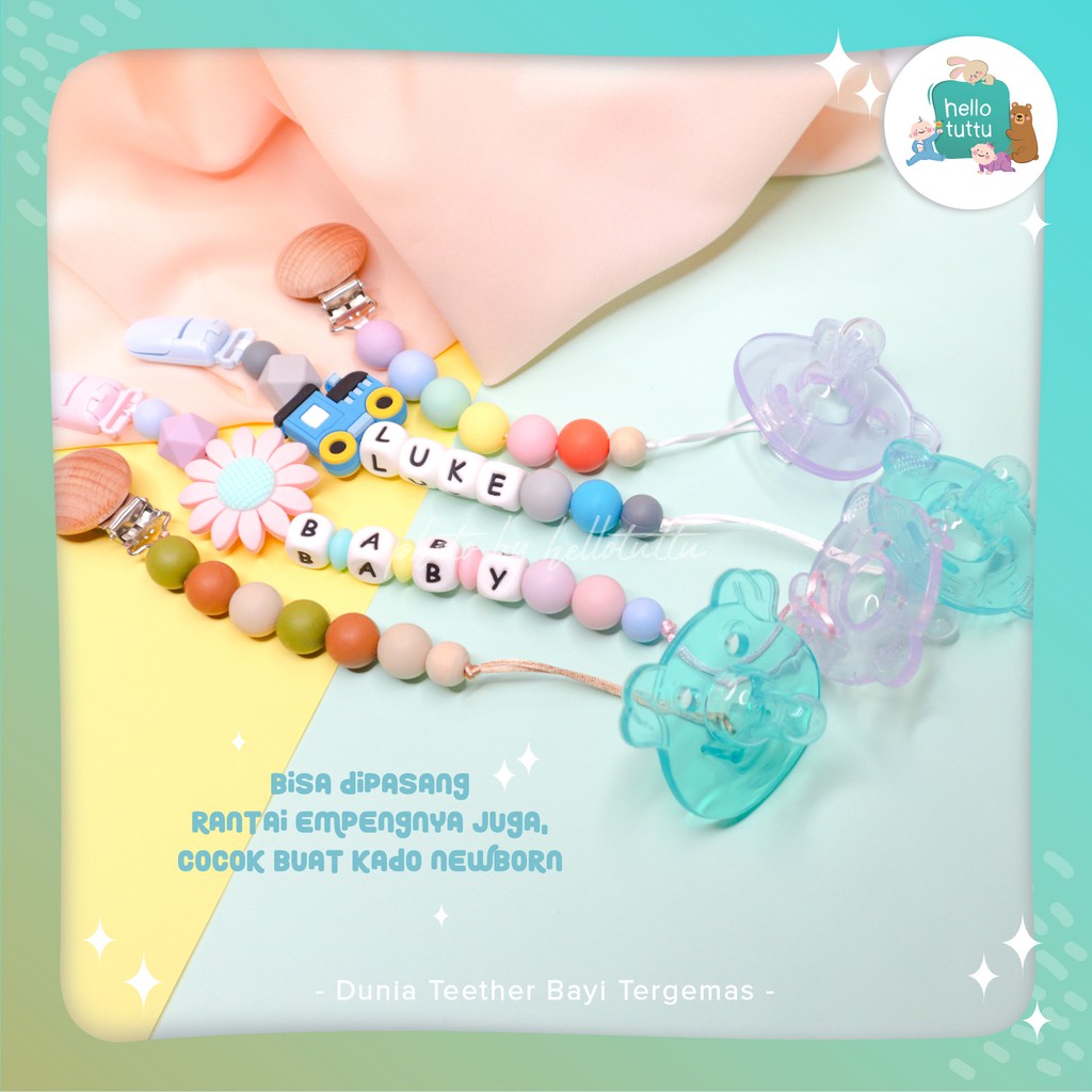 ONLY Empeng Bayi Clear Transparant / Hellotuttu / BPA Free, Tidak Bau atau Luntur/Gigitan, Dot Bayi-1