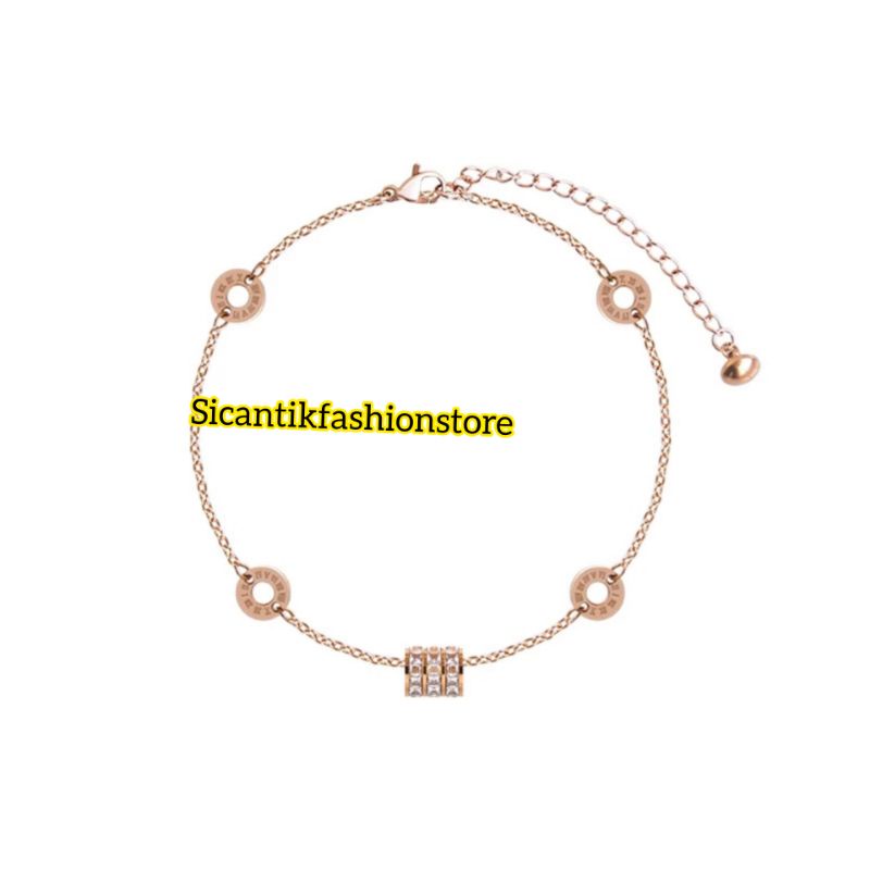 Gelang Wanita Terbaru Terlaris Anti Karat selamanya Gelang Titanium Wanita Warna Gold Rose Gold Gelang Wanita Kekinian Perhiasan Wanita Terlaris