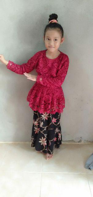 Sb Collection Stelan Atasan Megan Kebaya Kartini Dan Rok Duyung Batik Anak Wanita