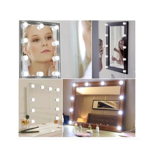 UG Lampu Led Meja Rias Make Up | Lampu Kaca Rias Vanity Mirror Light ( 10 Bohlam )