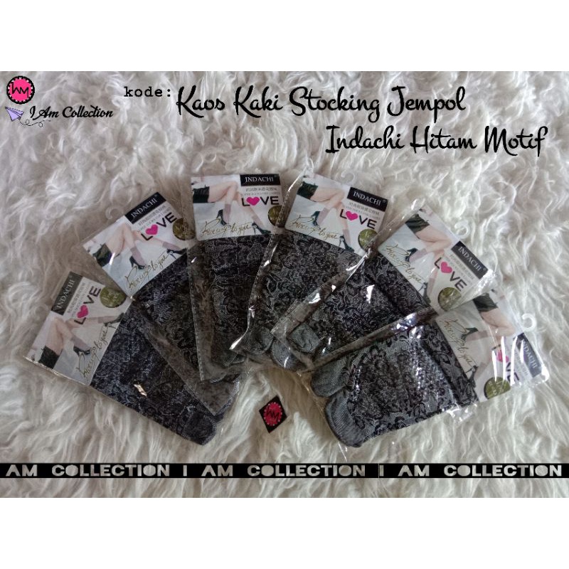 AM | Kaos Kaki Stocking Jempol Hitam Motif