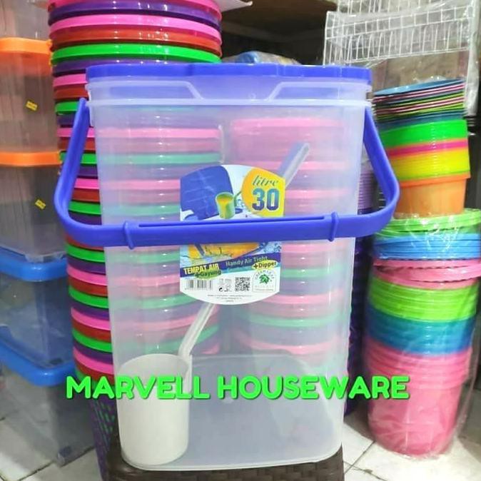 Aquarium Es Buah 30 Liter/Toples Es Kelapa+Gayung 30liter - Tanpa Packing