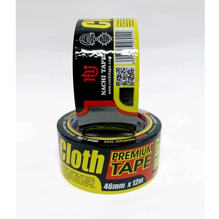 Lakban Kain Hitam Nachi Cloth Tape 46 mm / 2 Inch x 12 meter / 46mm