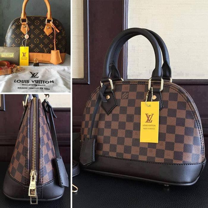 TAS SELEMPANG LV ALMA JUMBO 2 PREMIUM FULL EMBOSS 2 TALI free gembok &kunci nya