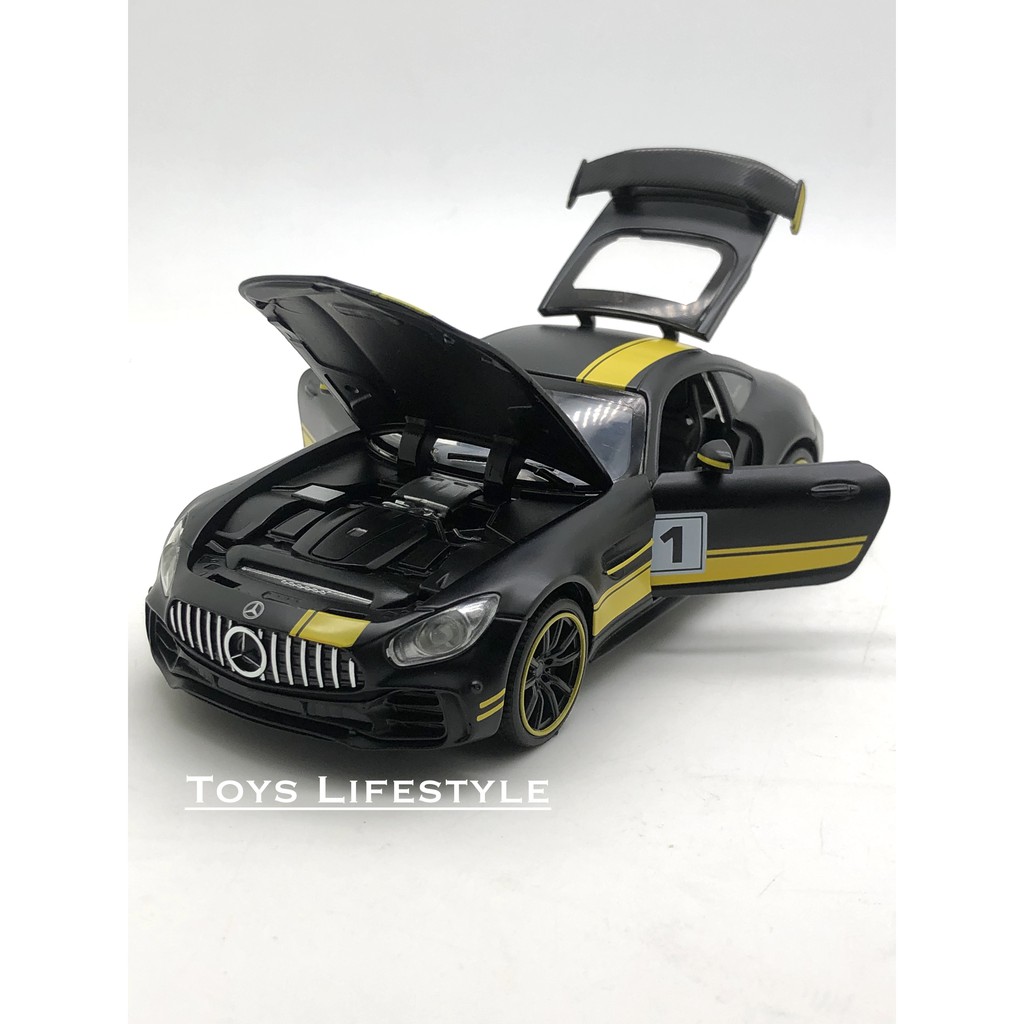 Miniauto Diecast - Mercedes Benz AMG GTR Skala 1:32 (Garis Kuning)