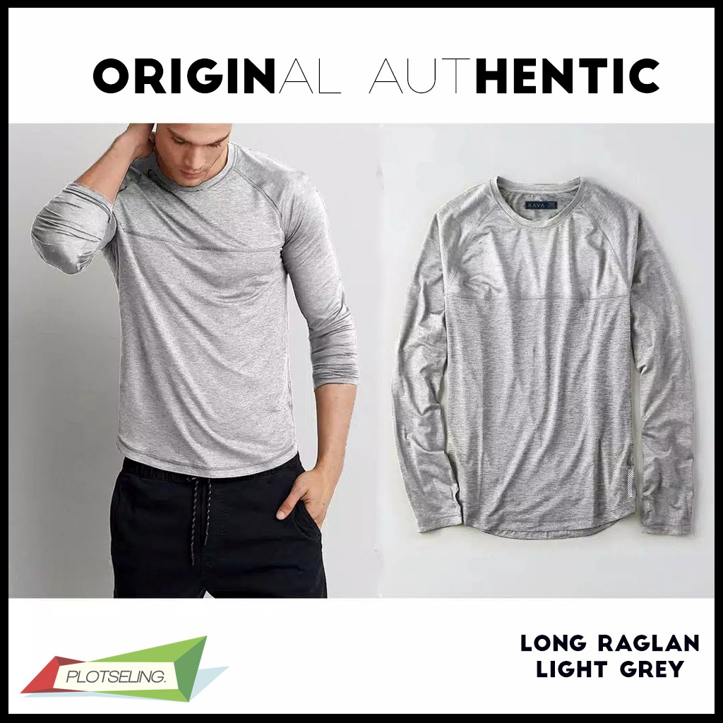 Kaos Polos RAGLAN Pria Lengan Panjang IMPORT COTTON PREMIUM QUALITY - RAGLAN ORIGINAL