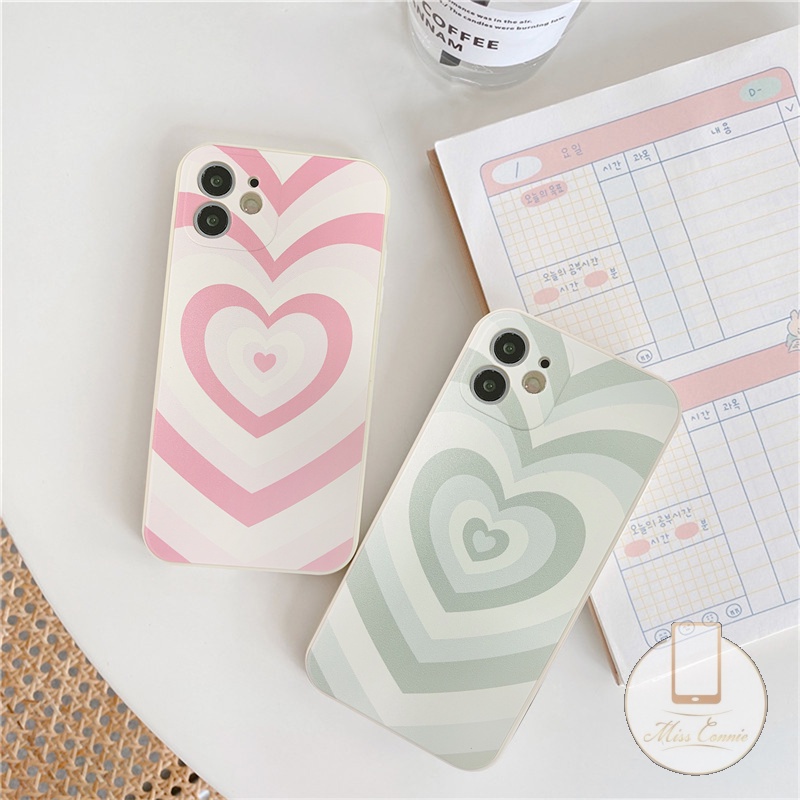 IPHONE Casing Kompatibel Dengan Iphone12 Casing Ponsel TPU Lembut Kompatibel Untuk Iphone11 13 14 12 Pro Max 6 6S 7 8 Plus X XR XS Max Gradiasi Cinta Hati Soft Phone Straight Cube Case