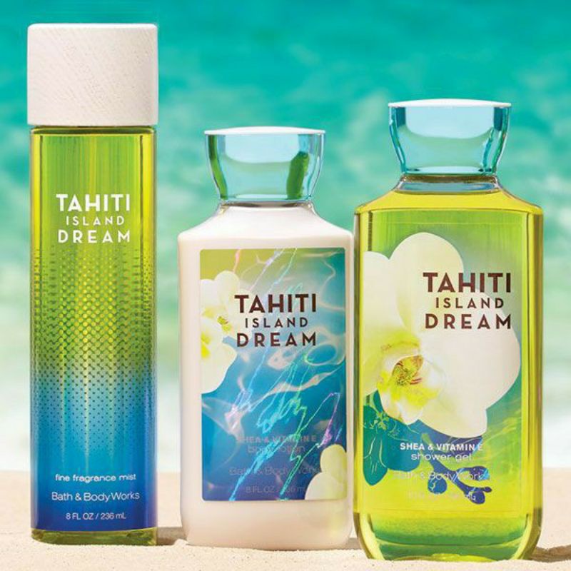 BATH &amp; BODY WORKS BBW TAHITI ISLAND DREAM SERIES MIST LOTION SHOWER GEL BODY CREAM HAND CREAM SHOWER GEL BODY CREAM LOTION MIST WASH WALLFLOWER ROOMSPRAY SCENTPORTABLE GENTLE GEL DEEP CLEANSING GENTLE FOAMING CREAMY LUXE