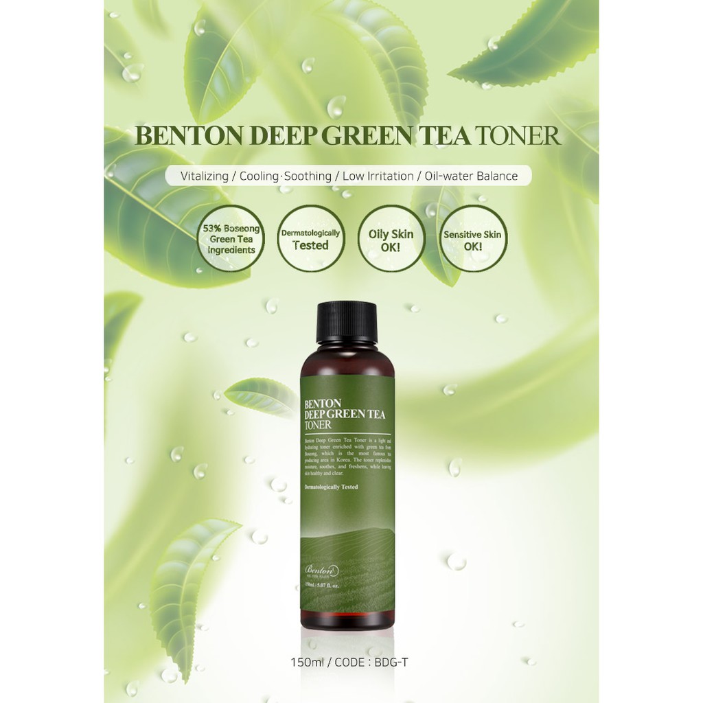 Share 40ml Benton Deep Green Tea Toner Original Shopee Indonesia