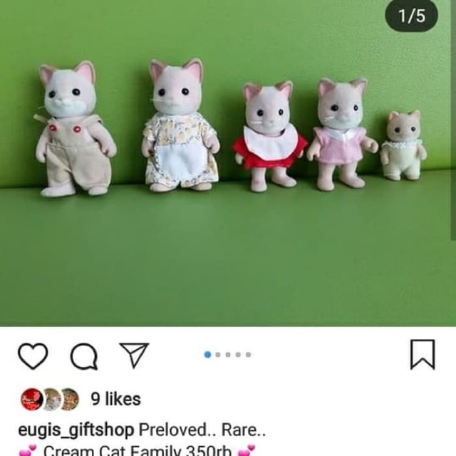 Sylvanian Families - Cream Cat Family (Preloved)