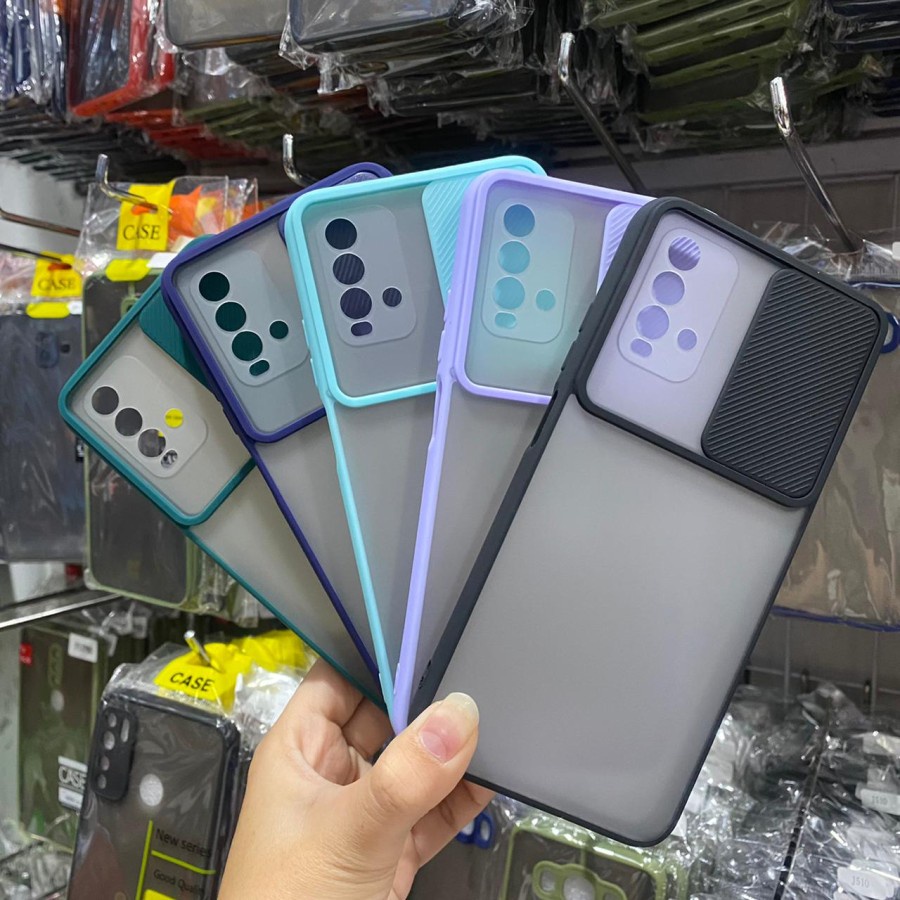 REDMI 9 REDMI 9A REDMI 9C REDMI 9T CASE HARD SLIDE DOFF SLIDING MATTE DOFF TRANSPARAN COLOUR CASING PROTECT CAMERA COVER PELINDUNG KAMERA