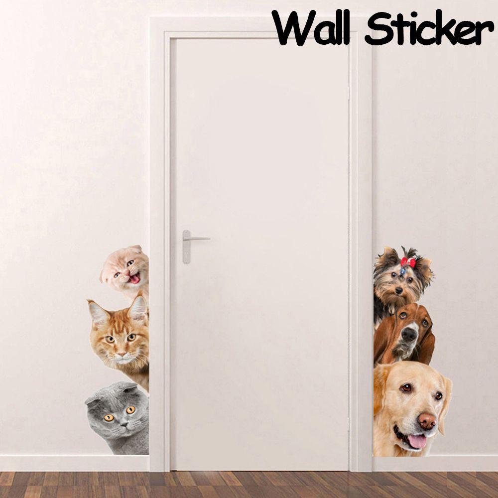 Solighter 1PCS Stiker Dinding Cat Wall Art Dekorasi Pintu Kulkas Hiasan Wallpaper
