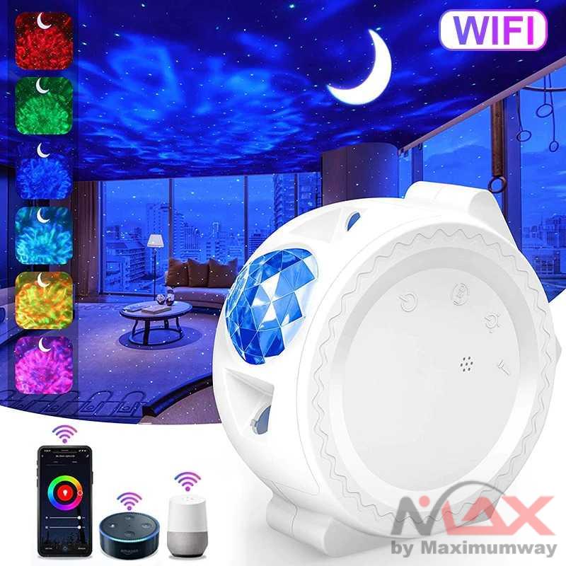 Lampu Malam bintang bertaburan Proyektor bintang malam indah Smart Wifi Light Starry Sky  Smart Wifi LED Galaxy Projector Night Light 3 in1 Starry Sky Projector Lamp Work with Alexa Sound Activated Music Bedroom Decor