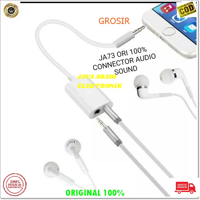 J73 ORIGINAL SPLITTER JEK KONEKTOR JACK AUX 3.5 MM AUDIO HEADSET MIC SAMBUNGAN ADAPTER J73  connector hp Konektor Jack Spliter splitter smule handphone Aux extension 3.5 mm ke Audio Headset Mic Male Female universal adapter sambungan sound cewe Jek penyam