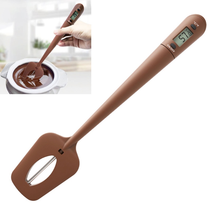 Spatula Termometer Digital Bahan Silikon Warna Permen