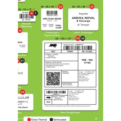 

Kertas Label Thermal Stiker Resi BLUEPRINT Lite 102x127 mm 500Pcs Roll