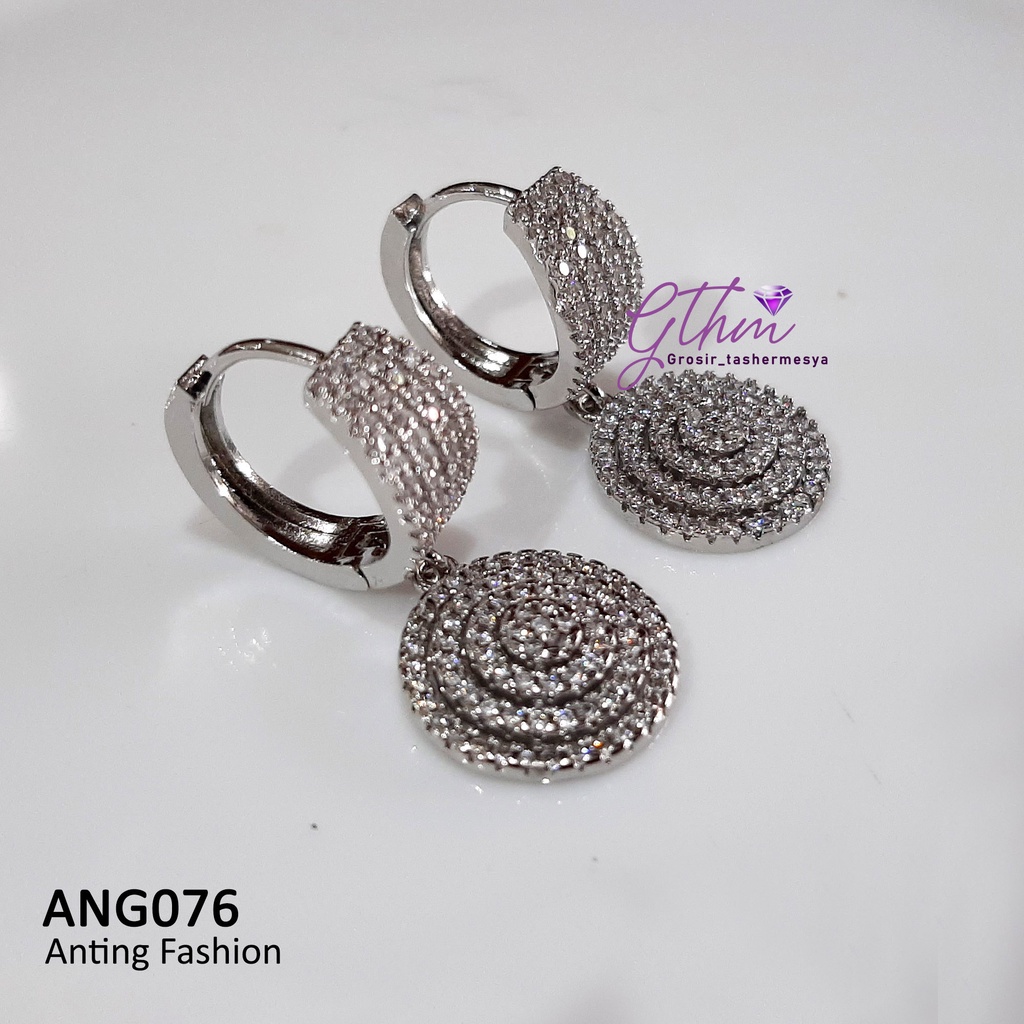 Anting Pesta Klip Jurai Diamond Mewah Perhiasan Import Kualitas Premium Anti Karat ANG076 GTHM