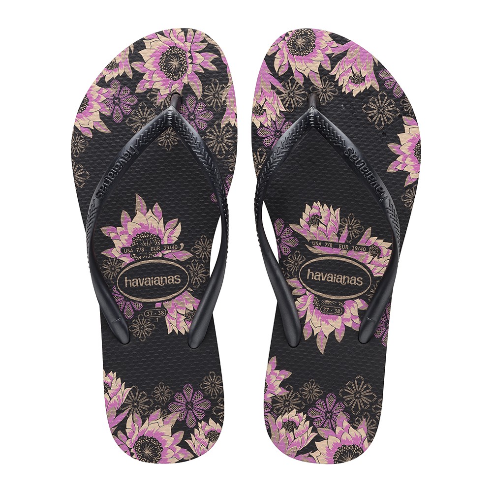  Havaianas  Slim Organic Fc 7798 Black Dark Grey Rose Gold 